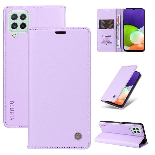 Funda para Samsung Galaxy A22 4G Estuche de Cuero PU Tipo Cartera con Ranuras para Tarjetas y Cierre Magnético