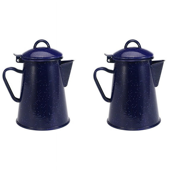 2X 1.2L Enamel Coffee Pot Hand Tea Water Kettle Teapot Decor Starry Teapot Cafe Tools
