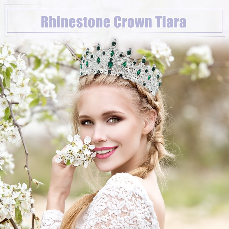 Women Faux Crystal Queen Crowns Tiara Princess Rhinestone  display picture 1