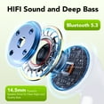 thumbnail image 5 of Wireless Earbud, Bluetooth Headphones 60H Ear Buds Bass Stereo Earphones Noise Cancelling Earbud with 4 ENC Mic in-Ear Bluetooth Earbud USB-C IPX7 Waterproof, 5 of 6