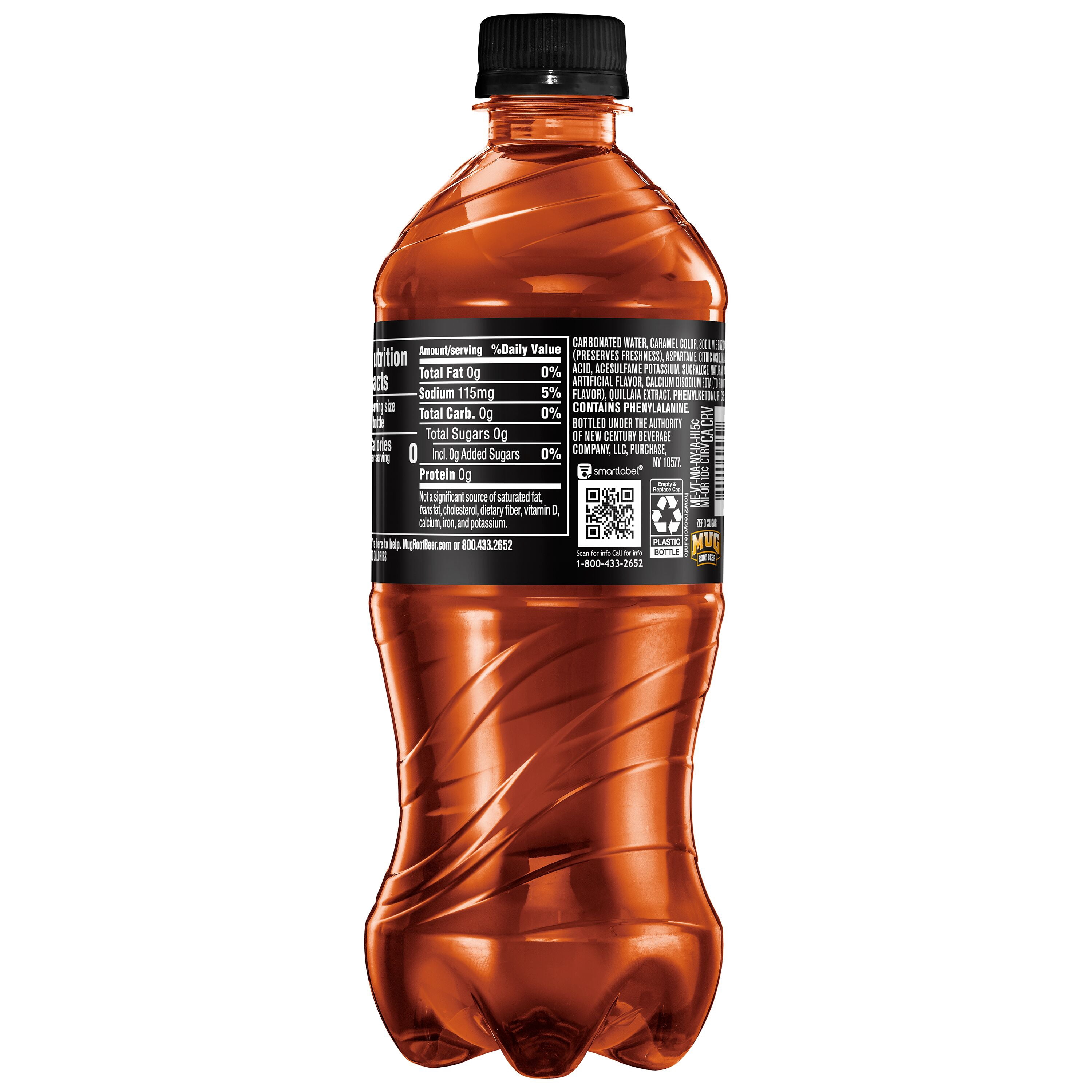 (4 pack) Mug Zero Sugar Soda Root Beer 20 fl oz
