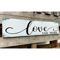 Love You More Wooden Sign Wall Decor Bedroom Wall Art Decor Above Bed Modern Farmhouse Rustic Family Wall Signs Hanging Wall Plaques Home Decor for Living Room Master Bedroom 4x16 Inch