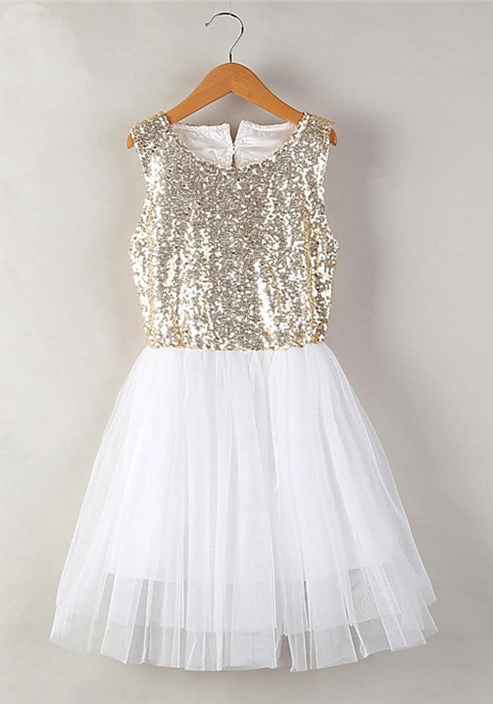 StylesILove Toddler Kids Gold Sequin Tulle Sleeveless Flower Girl Dress (120/3-4 Years) - Walmart.com StylesILove Toddler Kids Gold Sequin Tulle Sleeveless Flower Girl Dress (120/3-4 Years) - Walmart.com