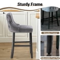 thumbnail image 5 of Bar Stools Set of 2, LegaHome 26" Counter Height Bar Stools with Back Sets of 2, Velvet Upholstered Bar Stool with Button Tufted & Nailhead Trim, Counter Stool for 35-39" Kitchen Island, Gray, 5 of 9