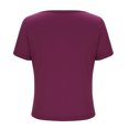 thumbnail image 4 of Timegard Going out Tops for Women Deep V Neck Ruched Cropped Slim Comfy Short Sleeve Tee Casual Summer, 4 of 7