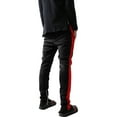 thumbnail image 4 of Ma Croix Mens Stripe Track Pants Skinny Fit Elastic Athletic Training Joggers, 4 of 6