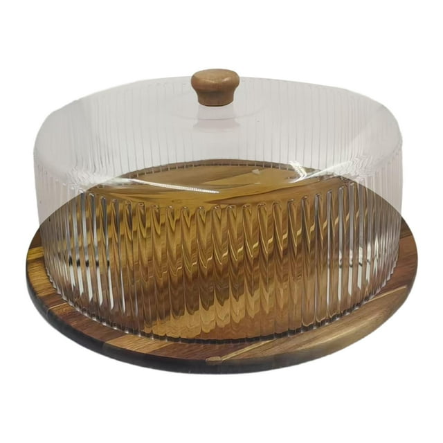 Soporte para tartas con tapa, expositor de mesa de postres con cubierta transparente, bandeja para servir, redonda 34 cm x 34 cm x 16 cm