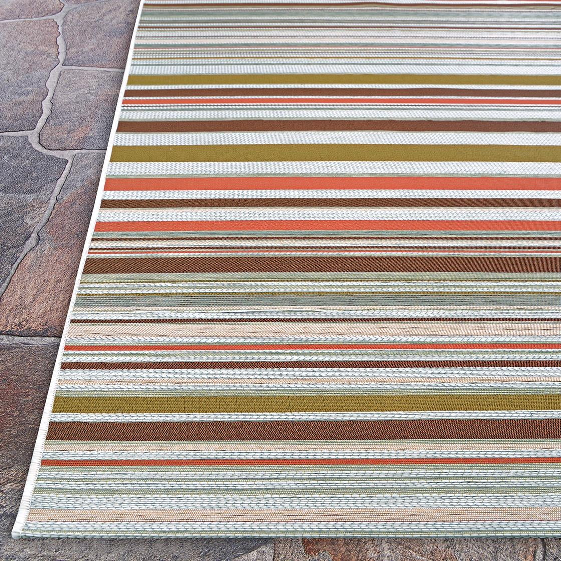 Couristan Dolce Striped 2'3" x 3'11" Sunset Outdoor Rug