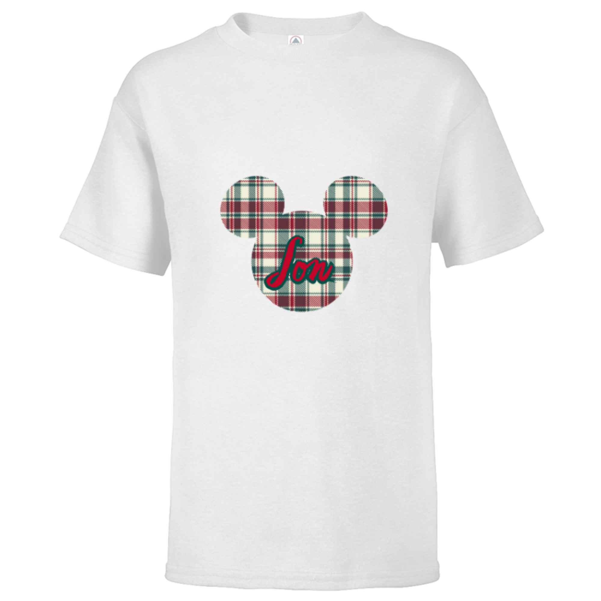 Plaid contrast color Mickey T-shirt main image 1