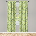 thumbnail image 3 of Floral Curtains 2 Panels Set, Abstract Flourish Inspired by Blossoming Nature of Gentle Spring, Window Drapes for Living Room Bedroom, 56"W X 84"L, Apple Green Cadet Blue, by Ambesonne, 3 of 5