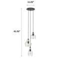 thumbnail image 6 of Better Homes & Gardens 61" Architectural 3-Light Pendant Light, Black Finish Clear Glass Shades, 6 of 9