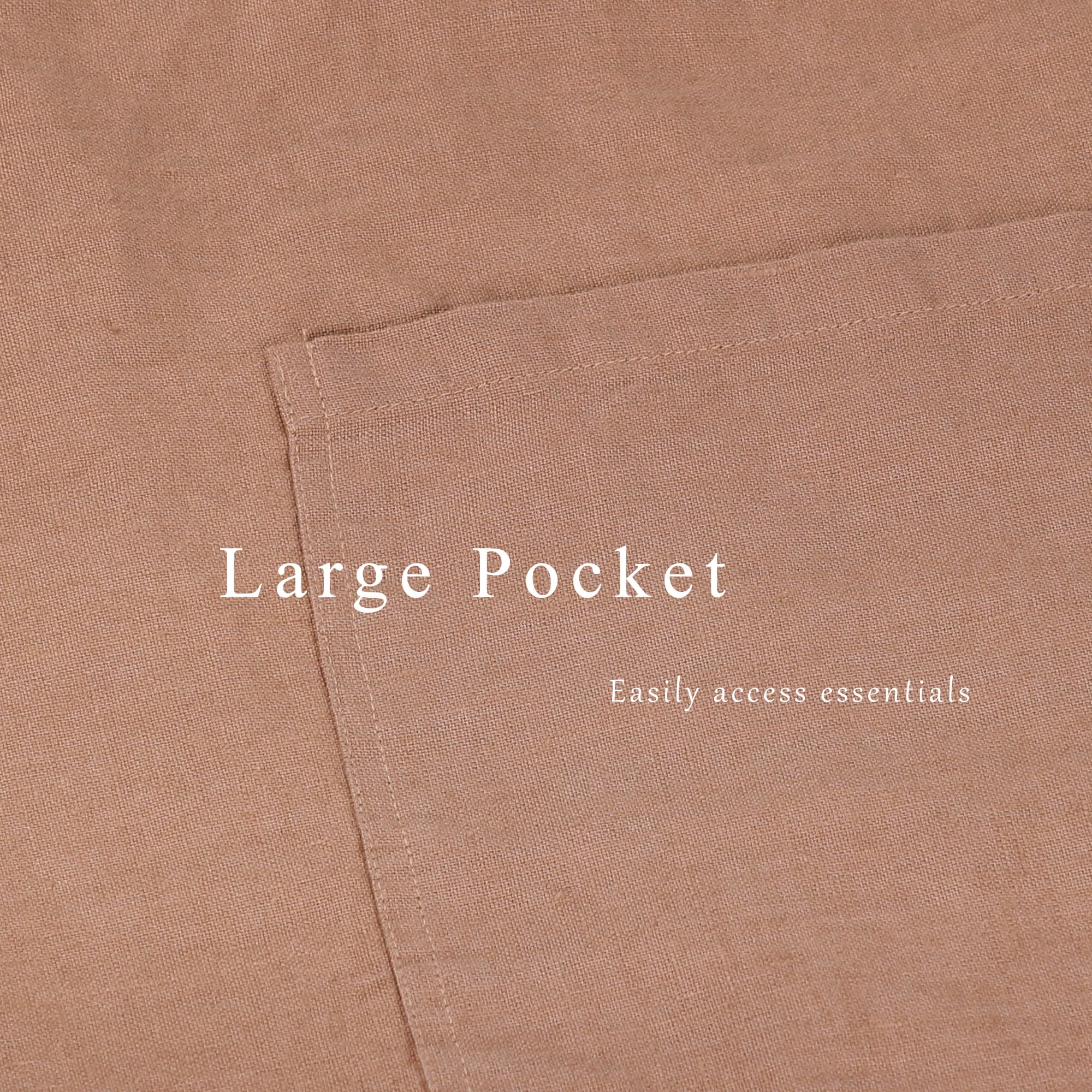 100% Linen Bistro Apron with Pockets 25x35 inch - Unisex Half Apron - Macchiato