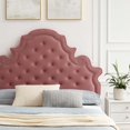 thumbnail image 5 of Tufted Platform Bed Frame, Full Size, Velvet, Pink, Modern Contemporary Urban Design, Bedroom Master Guest Suite, 5 of 10