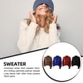 thumbnail image 4 of Sonducket Suéter de mujer cuello medio alto Color sólido elástico chica pulóver invierno clima frío Tops Casual adultos ropa de vestir Prendas para la parte del cuerpo Rojo METRO Sonducket AP013959-07, 4 of 6