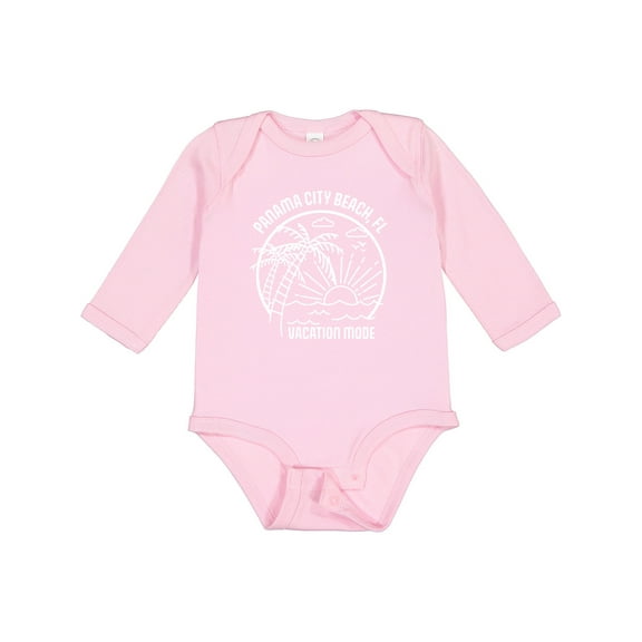 Inktastic Summer Vacation Mode Panama City Beach Florida Boys or Girls Long Sleeve Baby Bodysuit