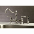 thumbnail image 4 of Kingston Brass KS3276ALBS Kitchen Faucet with Side Sprayer, Polished Nickel, 4 of 5