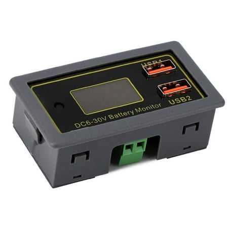 

Worallymy Battery Monitor Efficient Support Fast Charging Electric Quantity Display Streamlined Design Exquisite Appearance Voltage Meter
