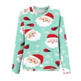 thumbnail image 4 of Bcresic Cute Santa Claus Long Sleeve Shirts for Christmas Womens Snowflake Tunic Tops Casual Crewneck Basic Tee Xmas Holiday Trendy T-Shirts Funny Going Out Pullover Top,#01_Mint Green,Medium, 4 of 4