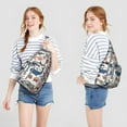 thumbnail image 2 of Marine Explorer Sling Backpack - Abstract Ocean Life Print, Fashionable Crossbody Bag for Students & Office Workers, 2 of 4