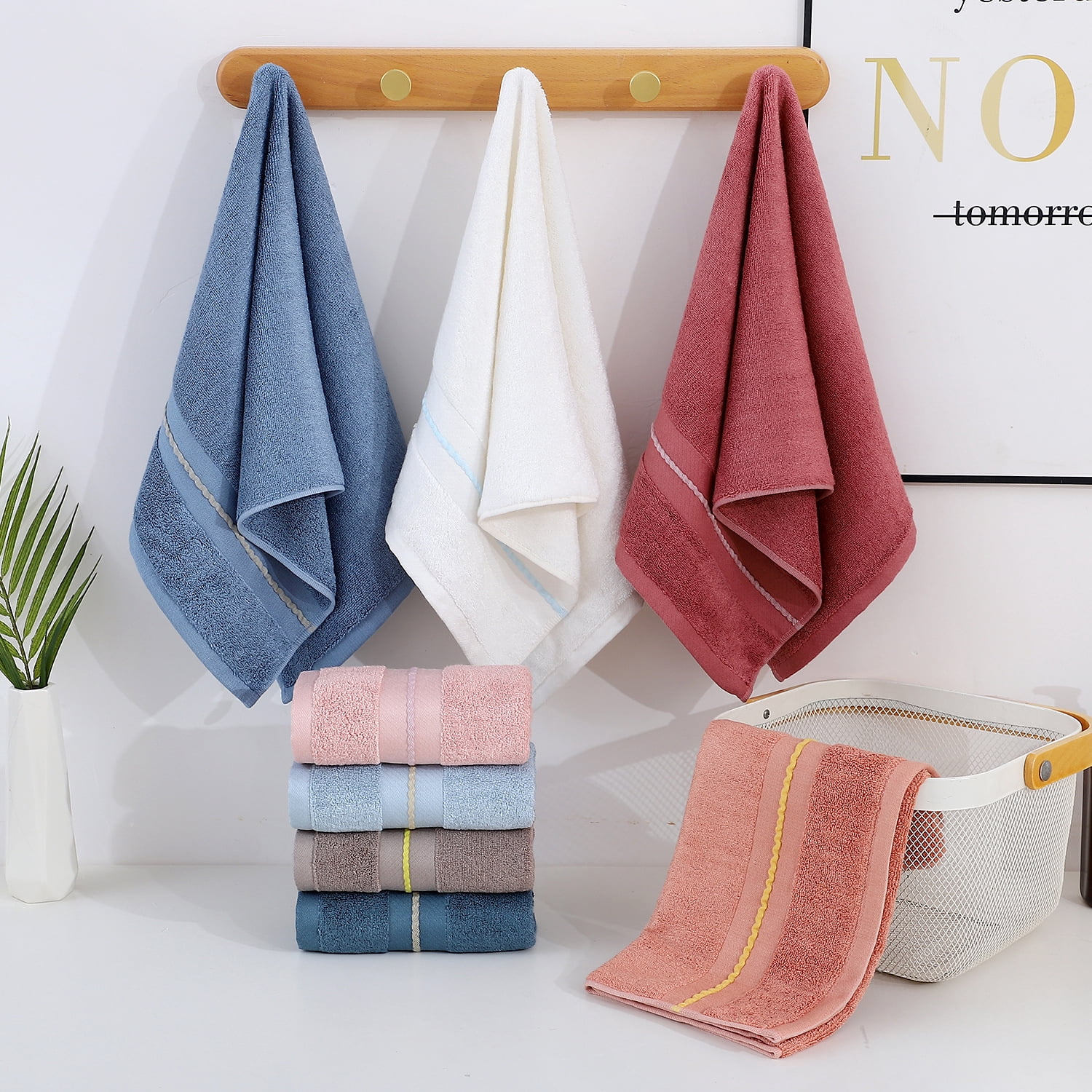 Nvzi Towels 6Piece 13.39x29.13inch Perfect Everyday Shower Towels, Light Weight, Bamboo fiber towel for Your Bathroom for Bathroom and Powder Room (Baby blue)