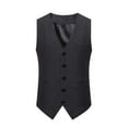 thumbnail image 2 of Dovford Mens Vintage Tweed Suit Vest V Neck Casual Wool Waistcoat for Wedding Groomsmen, 2 of 7