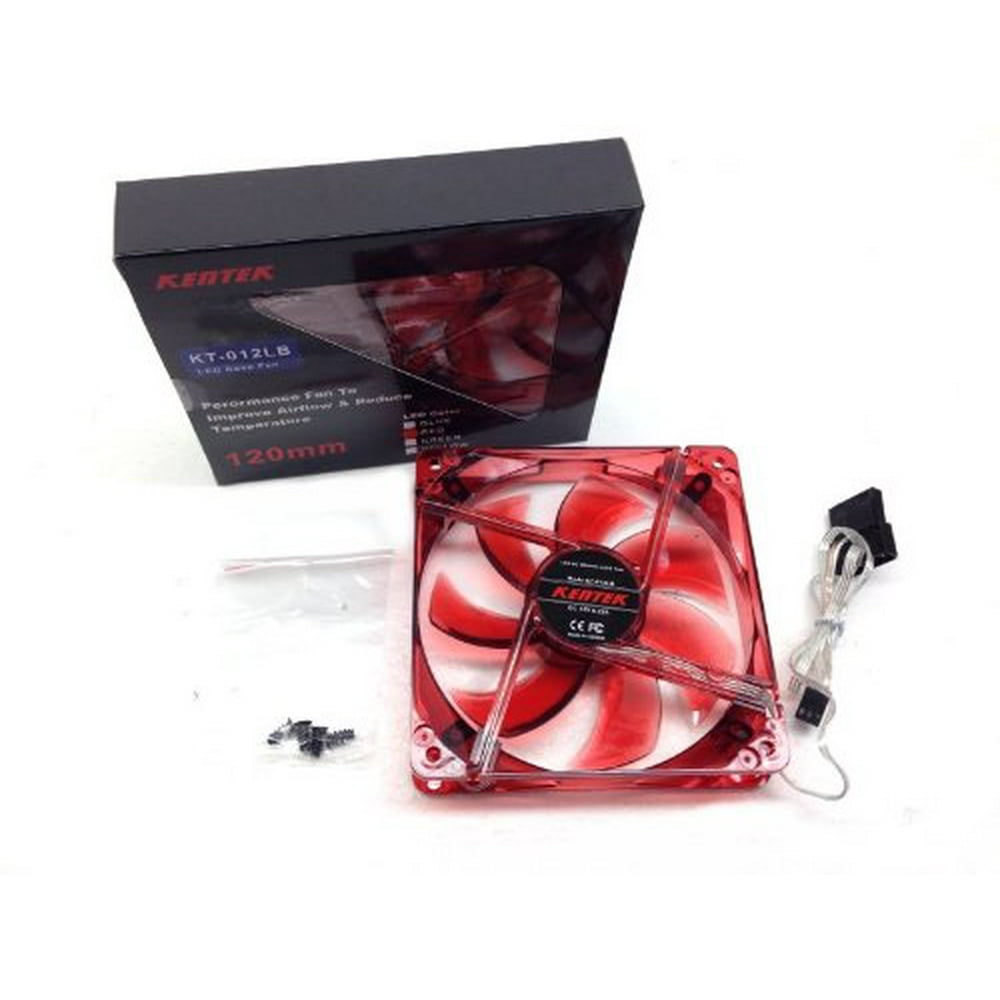 Kentek Sleeve Bearing 120mm 12cm Red LED LEDs Silent Fan for Computer