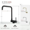 thumbnail image 5 of Stylish 14" Ht Single Handle Matte Black Pull Down Folding Kitchen Faucet K-151N, 5 of 11