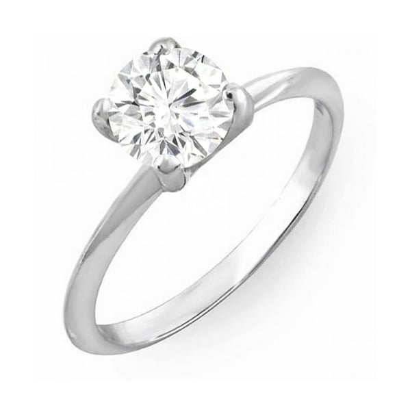 Dazzlingrock Collection IGI CERTIFIED 0.50 Carat (ctw) 14K White Diamond Bridal Solitaire Ring 1/2 CT, White Gold, Size 10