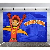 WordGirl Backdrop Banner Party Supplies Poster Movie Theme Background for Photography Birthday Decorations