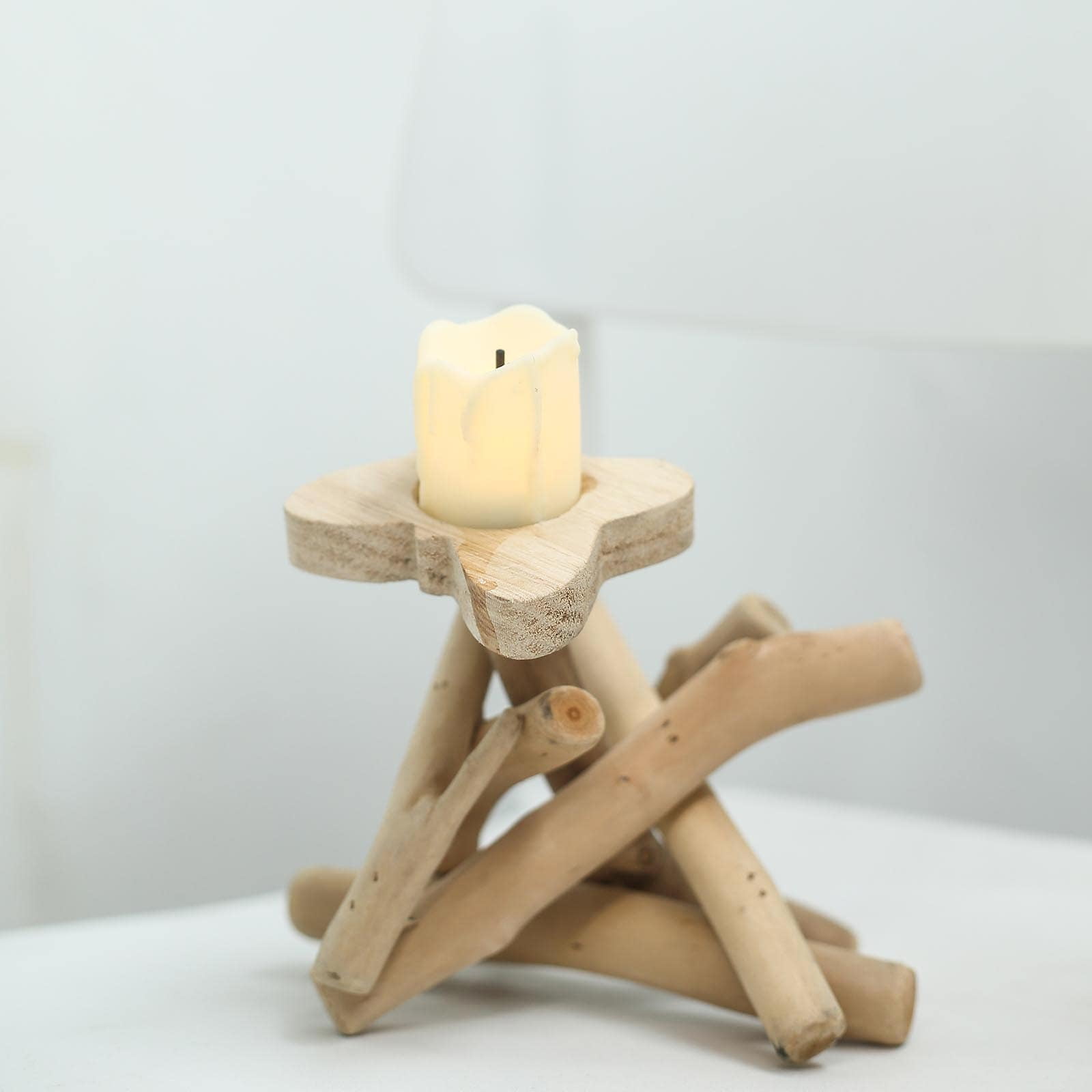 Efavormart 8" Tall Driftwood Candle Holder Natural Wooden Candle Holder ...