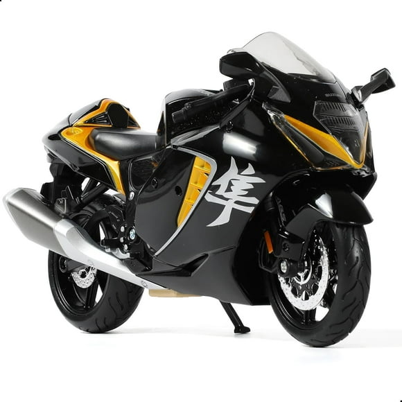 Nuotie 1:12 Motorcycle Model Toy for Suzuki Hayabusa Metal Die-cast with Plastic Motorcycle Model for Maisto No Assembly Required Mini Finished Moto Gift for Adult（Black）