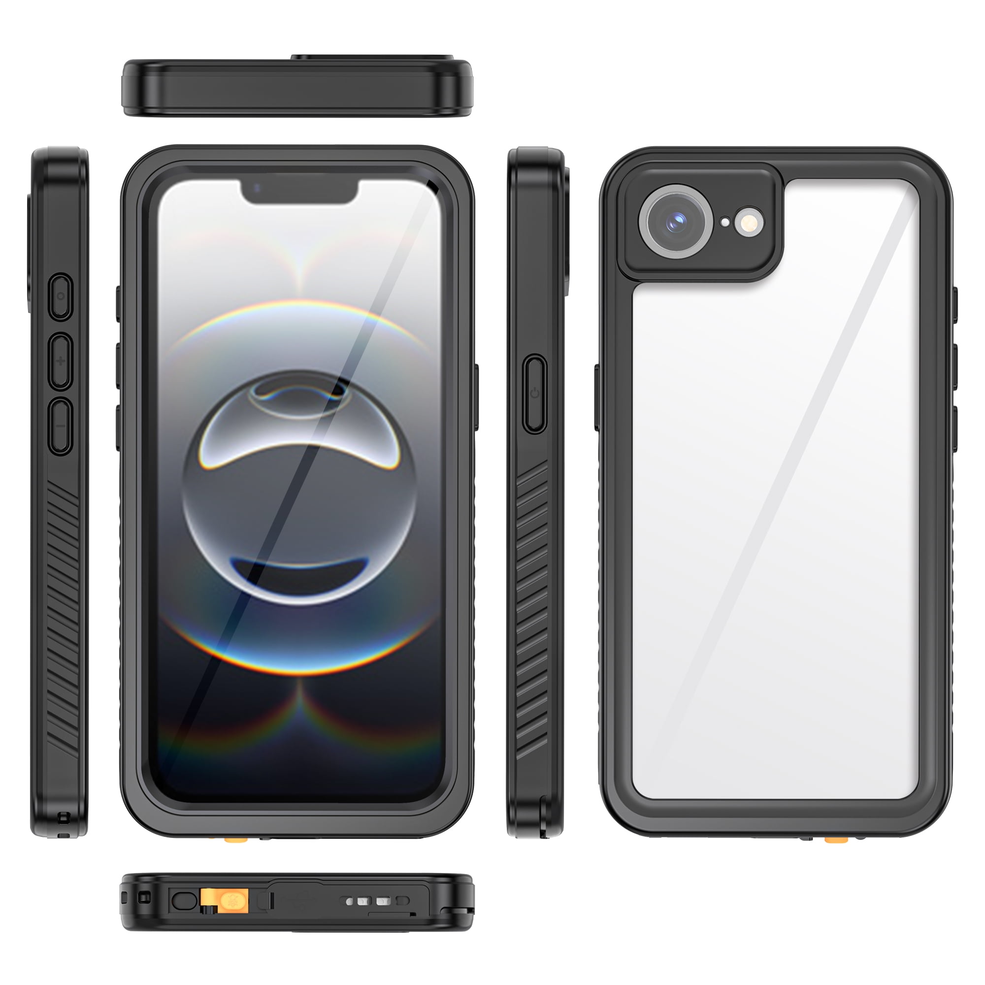 Dteck for iPhone 17e / iPhone 16e Case Waterproof, Built-in Lens & Screen Protector 360° Full Body Heavy Duty Protective Shockproof IP68 Underwater Case for iPhone 16e/17e,Black