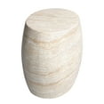 thumbnail image 2 of Oval Travertine Stone Finish Italian Design MgO Side Accent Table, 2 of 12