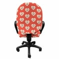 thumbnail image 3 of Love Office Chair Slipcover, Hipster Hearts Pattern with Love You Texts Heart Shapes Valentines Day Theme, Stretch Decorative Fabric Cover, Standard Size, Vermilion Multicolor, by Ambesonne, 3 of 5