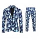 thumbnail image 3 of Traje navideño para hombre, 2 piezas, chaqueta de un botón, pantalones, blazer informal para hombre, conjunto con estampado divertido y feo de muñeco de nieve navideño, 3 of 5
