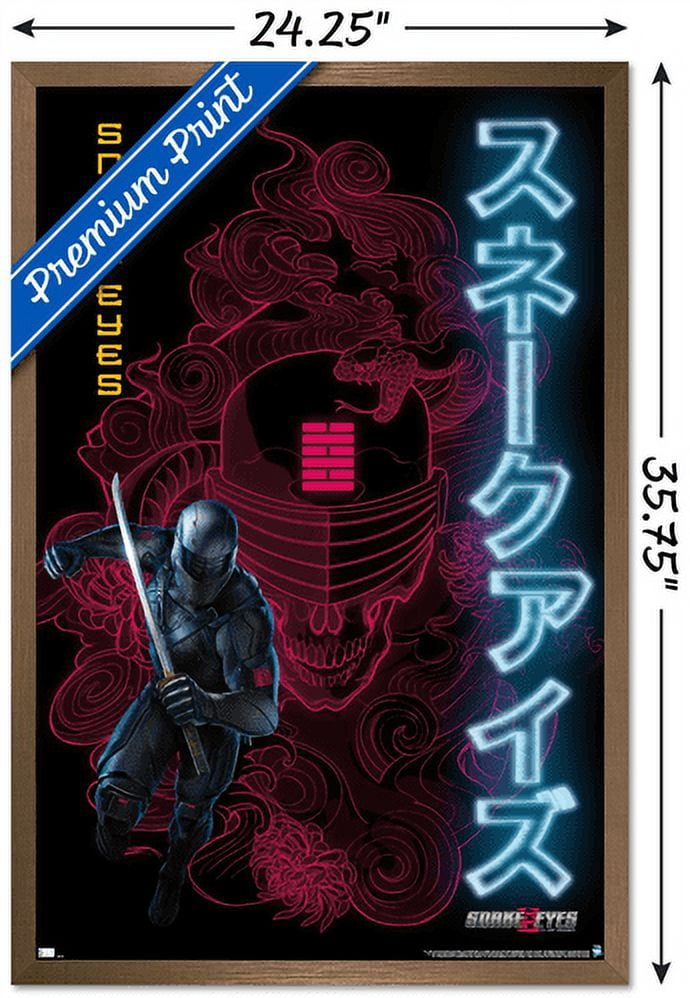 G.I. Joe: Snake Eyes - Skull Wall Poster, 22.375" x 34", Framed