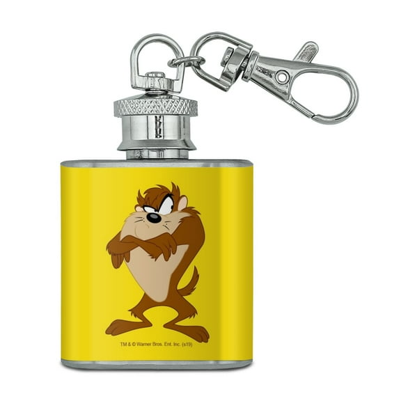 Looney Tunes Taz Stainless Steel 1oz Mini Flask Key Chain