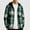 Green, variant on SGFCWSX Boys Flannel Hoodie Jacket, Plaid Button Front Long Sleeve Shacket, Casual Fall Winter School Daily Outerwear Black Size 10