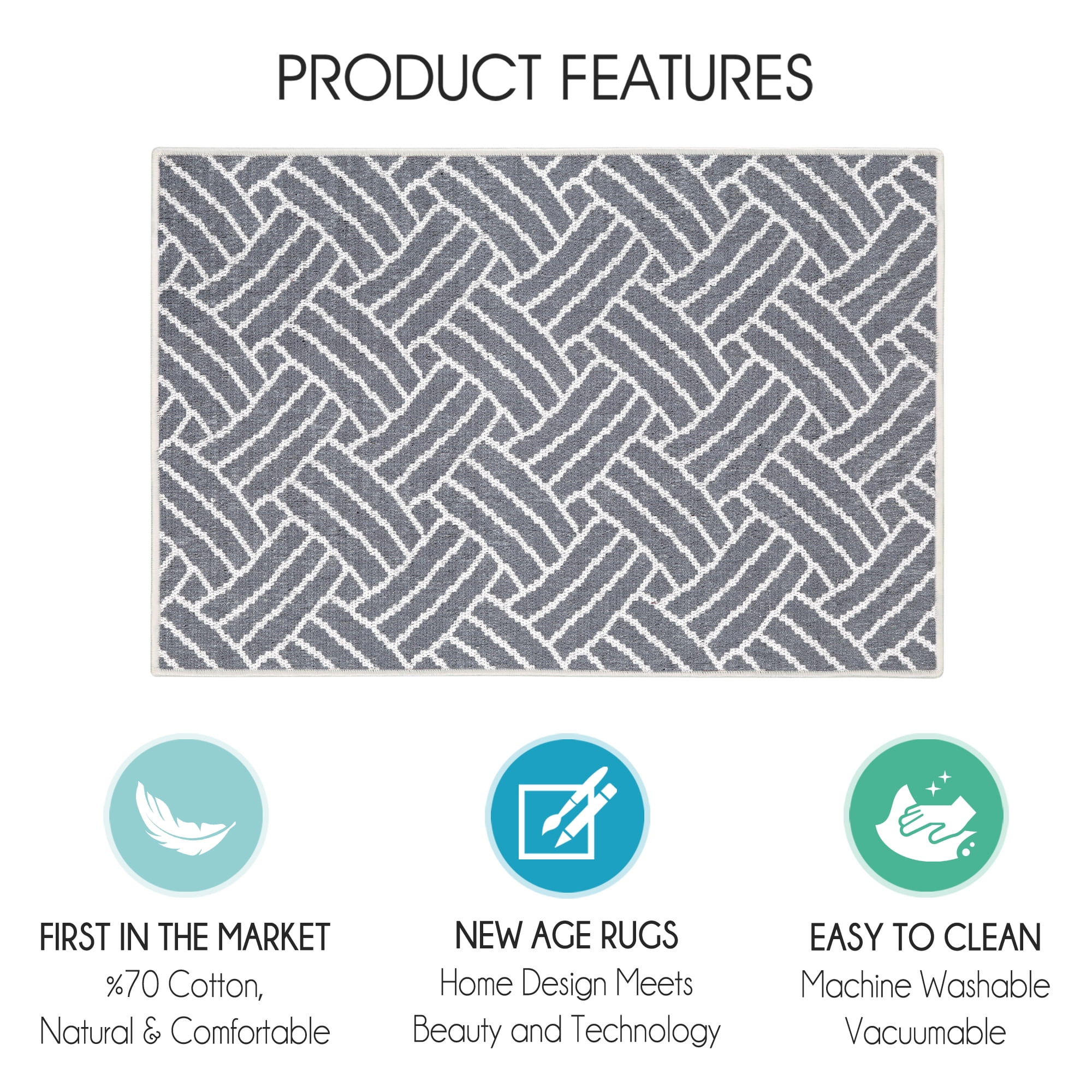Sussexhome Under Sink Mat - Ultra-Absorbent Cotton Shelf Liners For Kitchen Cabinets - Non-Slip, Waterproof Backing - Machine Washable Surface Protector - Durable Cover, Customizable, Easy To Cut