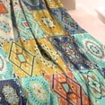 thumbnail image 3 of Orange Boho Bohemia Floral Geometric Pattern Blanket,Comfortable Soft Flannel Throw Blanket,All Season,Warm Lightweight Blankets for Sofa Bed Couch Living Room Chair,30"x40", 3 of 4