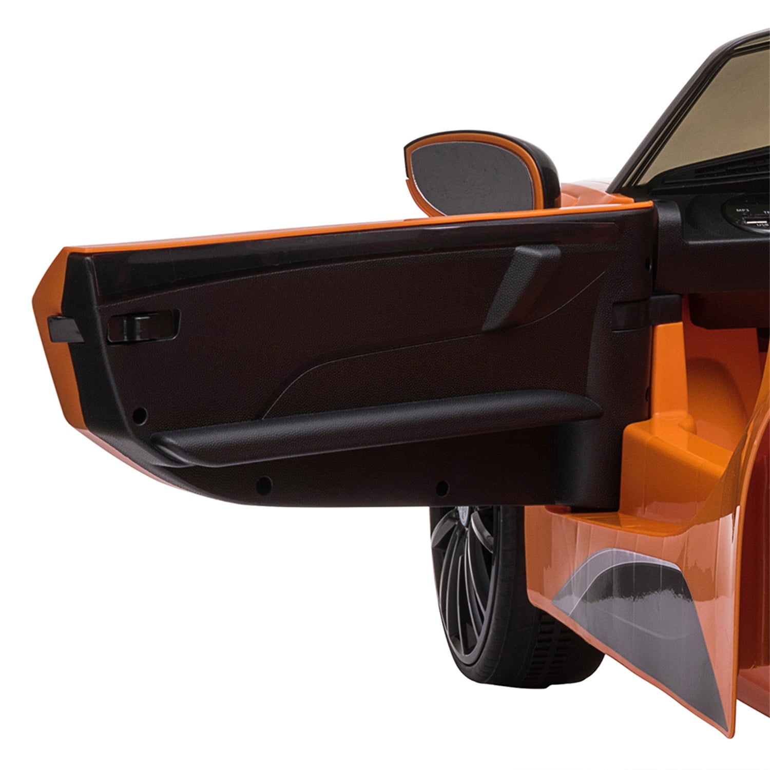 CIPACHO 12V Powered Ride On Car, Officially Licensed Electric Kids Car Toy with Remote Control Music Horn Lights Suspension Wheels, Orange
