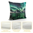 thumbnail image 4 of Fenyluxe Aurora Borealis Mountains Lake Pillow Cushion Covers for Sofa Couch Bedroom Car Chair Home Decor Pillow Case Winter Season Printed on Both Sides 1PC 12x12in, 4 of 5