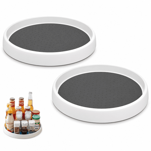 10'' Lazy Susan Cabinet Organizer & Storage for Pantry, Rotating Spice Rack Turntable,2 Set
