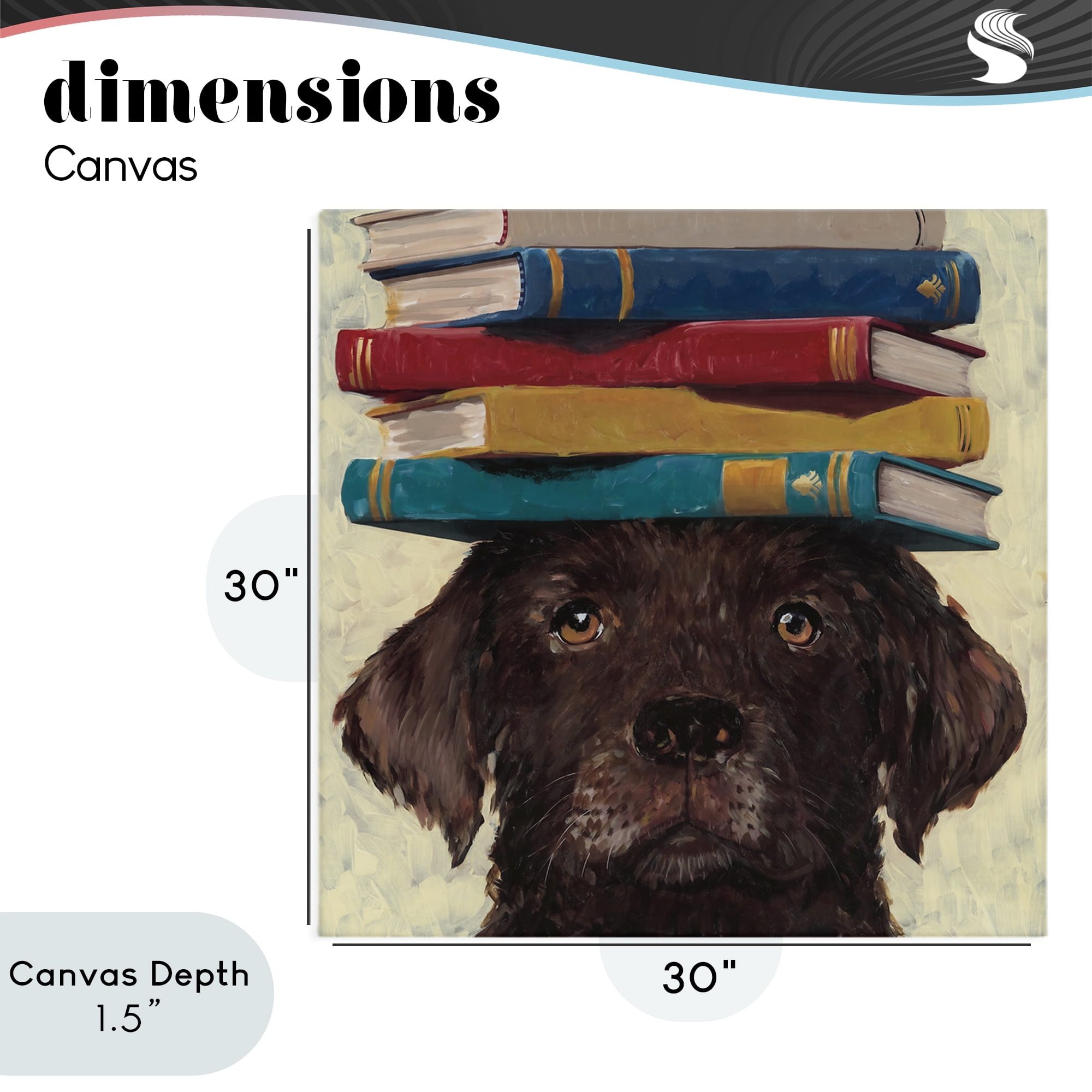 Stupell Industries Studious Abby Dog Canvas Wall Art, design by Studio Bautista