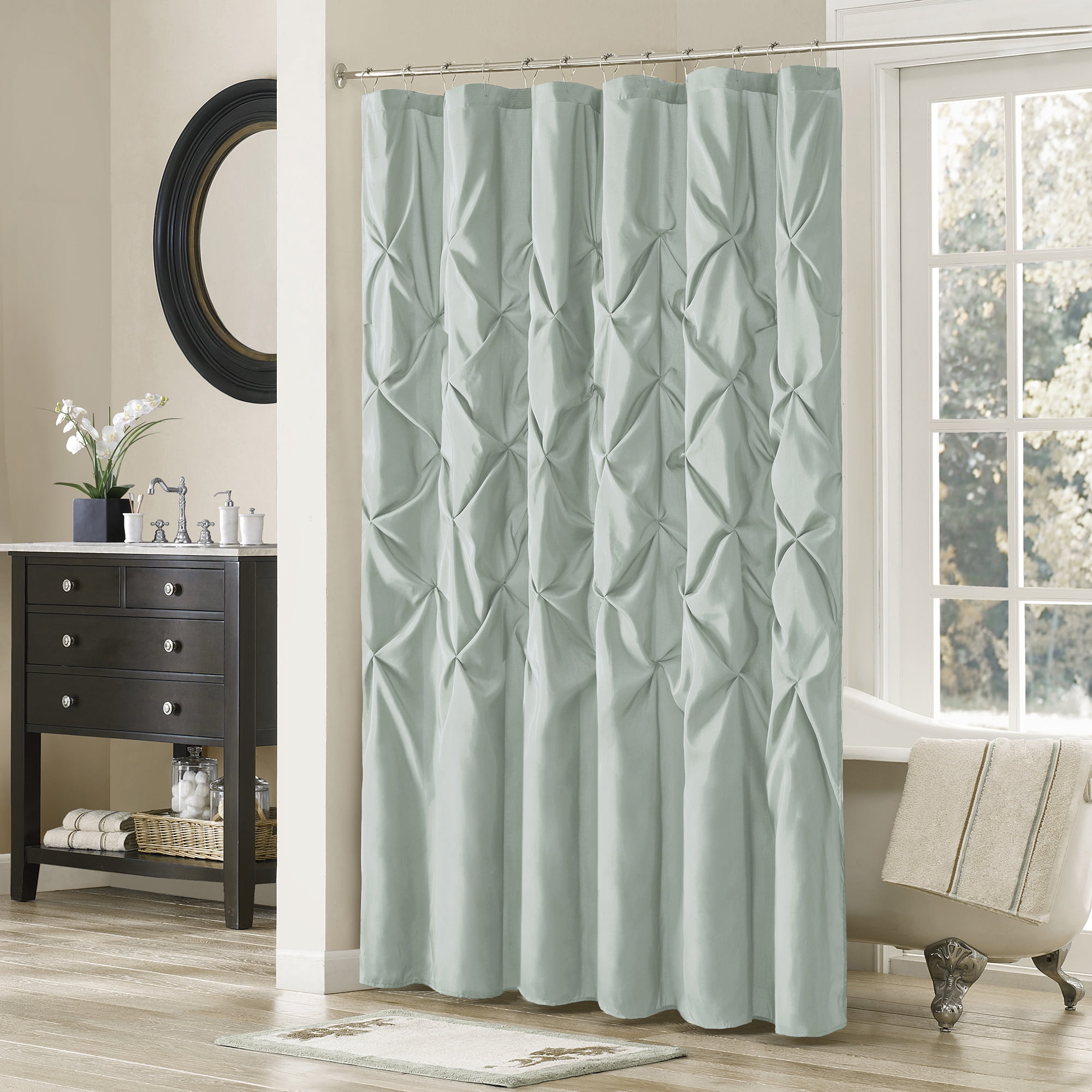 Home Essence Piedmont Tufted Faux Silk Shower Curtain Com