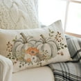 thumbnail image 4 of Fall Throw Pillow Cover 12x20 Inch White Pumpkin Orange Floral Autumn Outdoor Farmhouse Cottage Thanksgiving Decorations Lumbar Pillow Decorative Throw Pillow Case for Home Couch Decor, 4 of 6