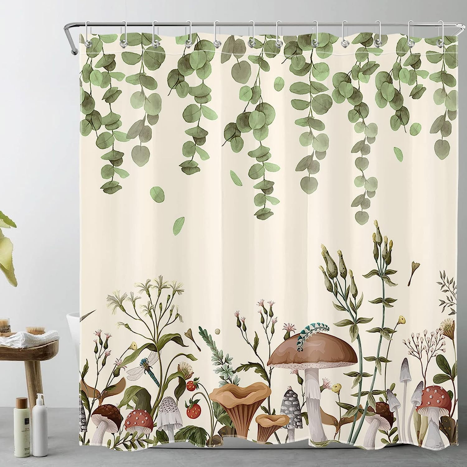 Boho Shower Curtain - Mushroom Garden – Natural Life