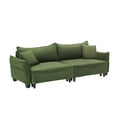 thumbnail image 5 of Quick-Convert Corduroy Sleeper Sofa with Adjustable Recline for Small Spaces & Overnight Guests - Green, 5 of 6