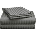 thumbnail image 3 of King Size 4Pcs Sheet Set - Dark Grey Stripe Sateen Weave for Soft & Silky 100% Egyptian Cotton 800 Thread Count 18" Inch Deep Pocket Bed Sheets, 3 of 7
