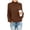 Brown, variant on Rexolia Women's Turtleneck Cable Knit Sweater Chunky Oversized Long Sleeve Fall Black L